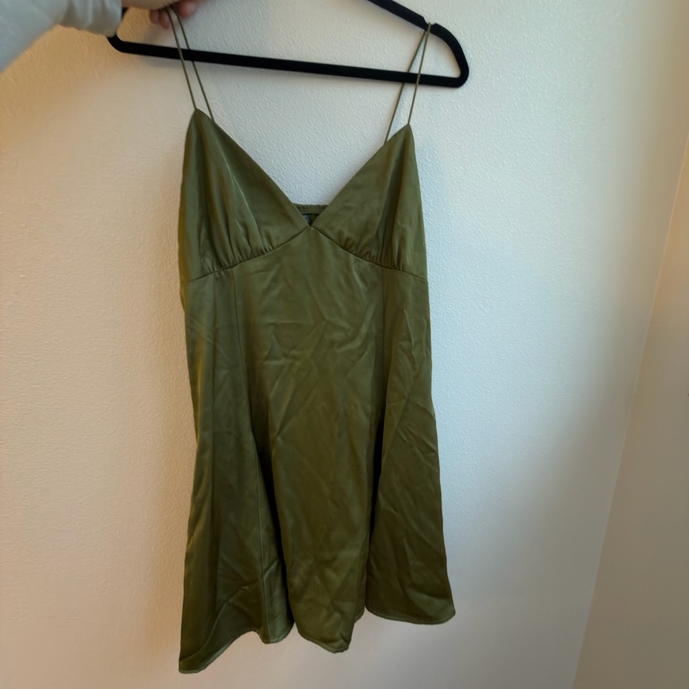 Wild Fable Olive Green V-Neck Dress